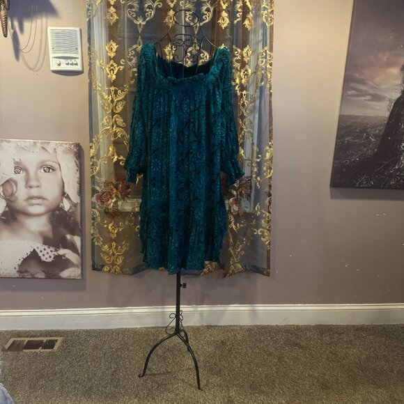 Free People See Ya There printed tunic dress ~ L ~ rare - Picture 3 of 4